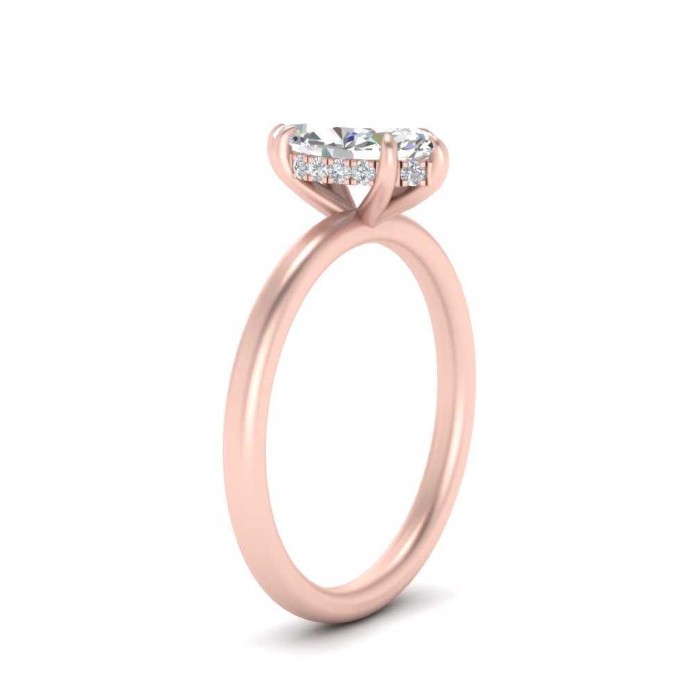 Lab Diamond Under Halo Engagement Ring 14K Gold