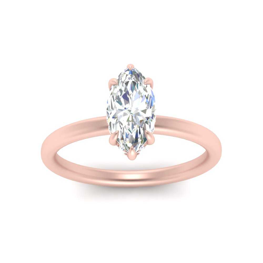 Lab Diamond Under Halo Engagement Ring 14K Gold
