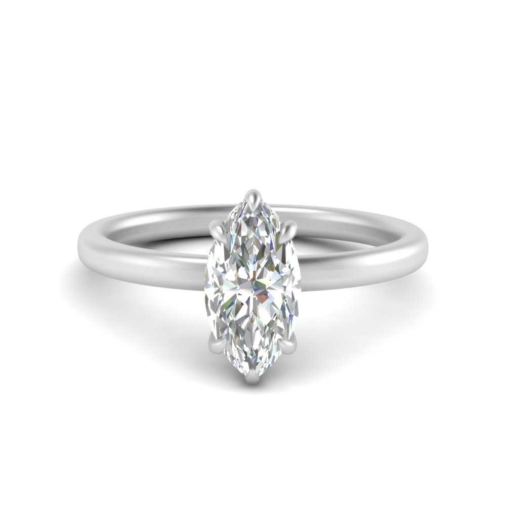 Lab Diamond Under Halo Engagement Ring 14K Gold