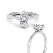 Lab Diamond Under Halo Engagement Ring 14K Gold