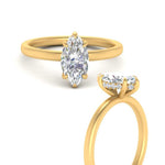 Load image into Gallery viewer, Lab Diamond Under Halo Engagement Ring 14K Gold
