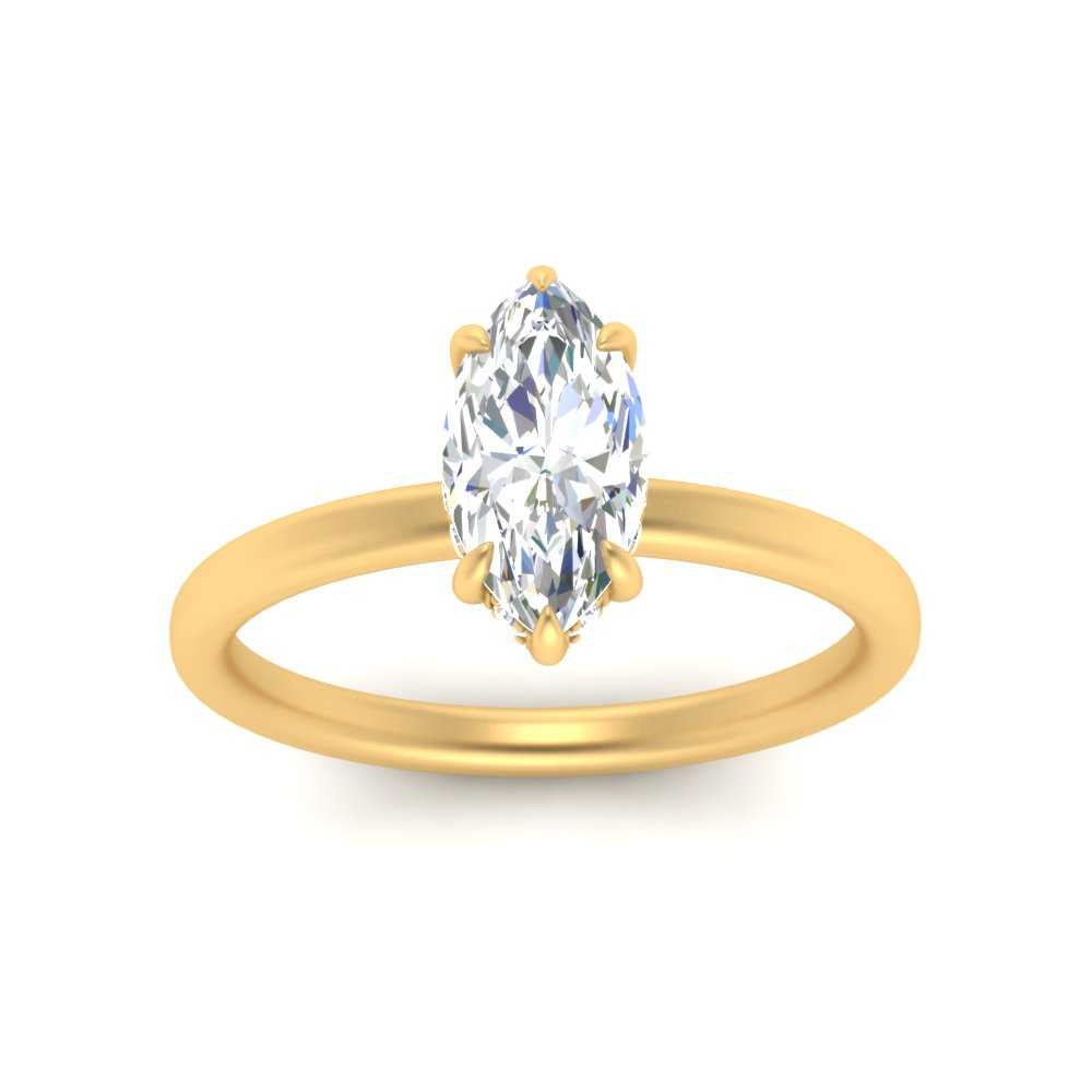 Lab Diamond Under Halo Engagement Ring 14K Gold