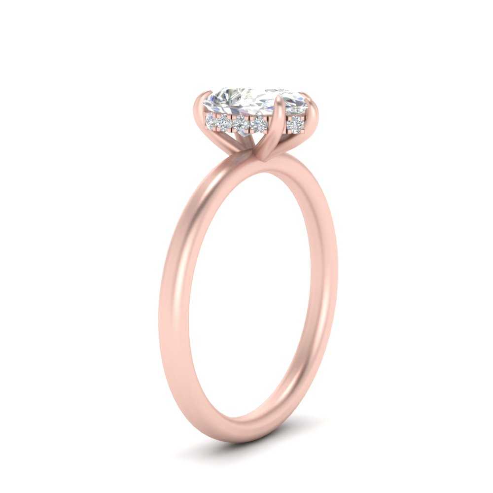 Lab Diamond Under Halo Engagement Ring 14K Gold