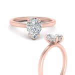 Load image into Gallery viewer, Lab Diamond Under Halo Engagement Ring 14K Gold
