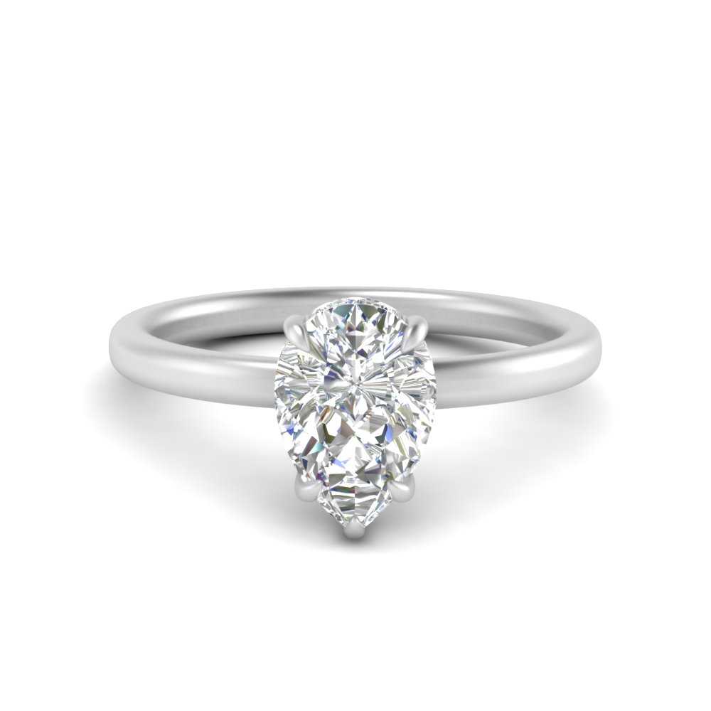 Lab Diamond Under Halo Engagement Ring 14K Gold