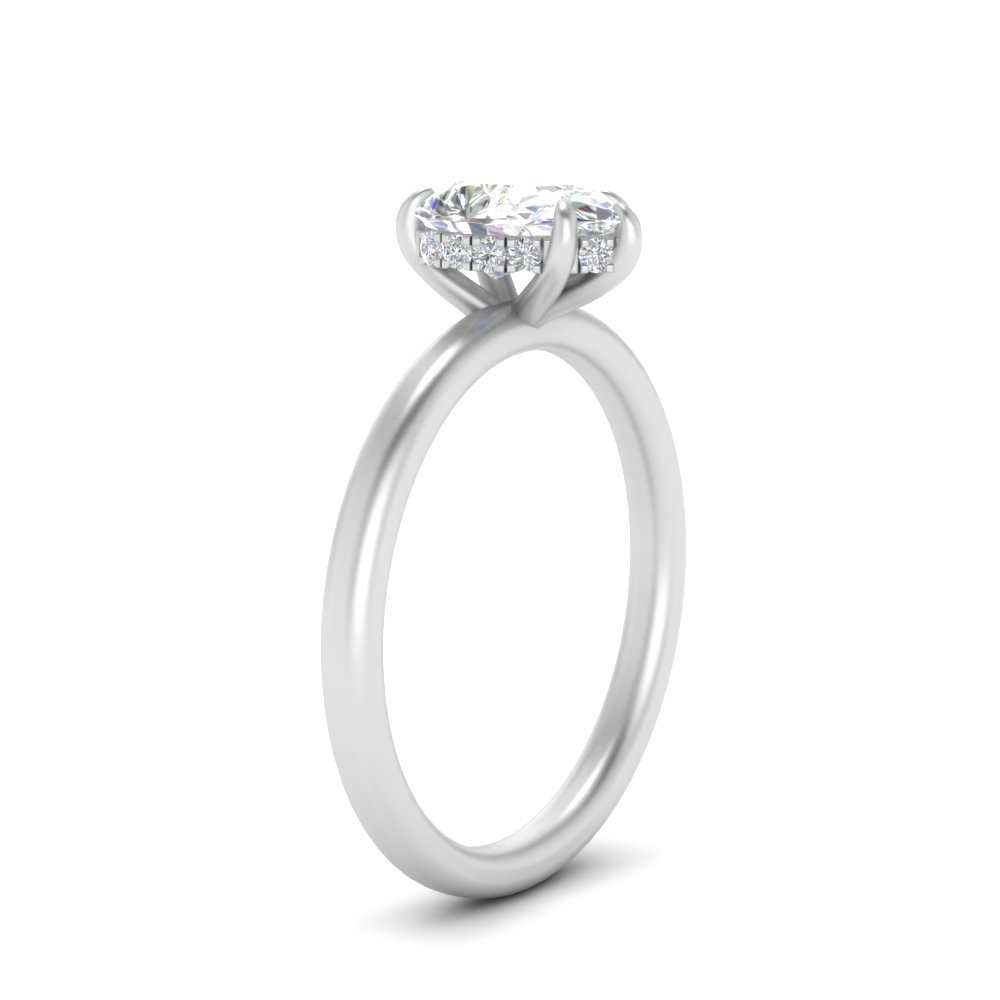 Lab Diamond Under Halo Engagement Ring 14K Gold