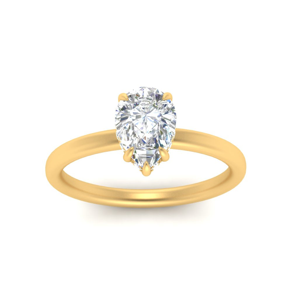 Lab Diamond Under Halo Engagement Ring 14K Gold