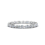 Load image into Gallery viewer, Eternity Lab Diamond Thin Marquise And Round Cut Band For Women 14K White Gold | Cuts &amp; Carat
