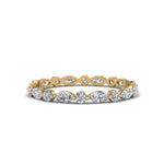 Load image into Gallery viewer, Eternity Lab Diamond Thin Marquise And Round Cut Band For Women 14K Yellow Gold | Cuts &amp; Carat
