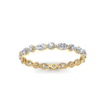 Load image into Gallery viewer, Eternity Lab Diamond Thin Marquise And Round Cut Band For Women 14K Yellow Gold | Cuts &amp; Carat
