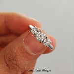 Load image into Gallery viewer, 1 Carat Lab Grown Diamond 3 Stone Engagement Ring 14K White Gold
