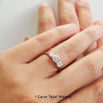 Load image into Gallery viewer, 1 Carat Lab Grown Diamond 3 Stone Engagement Ring 14K White Gold
