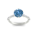 Load image into Gallery viewer, Colored Fancy Lab Tulip Round Cut Diamond Ring