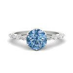 Load image into Gallery viewer, Colored Fancy Lab Tulip Round Cut Diamond Ring