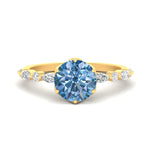 Load image into Gallery viewer, Colored Fancy Lab Tulip Round Cut Diamond Ring