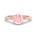 Load image into Gallery viewer, Colored Fancy Lab Tulip Round Cut Diamond Ring