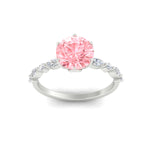 Load image into Gallery viewer, Colored Fancy Lab Tulip Round Cut Diamond Ring