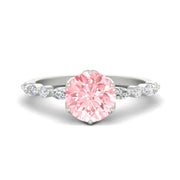 Colored Fancy Lab Tulip Round Cut Diamond Ring