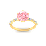 Load image into Gallery viewer, Colored Fancy Lab Tulip Round Cut Diamond Ring