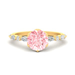 Load image into Gallery viewer, Colored Fancy Lab Tulip Round Cut Diamond Ring