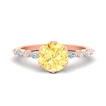 Load image into Gallery viewer, Colored Fancy Lab Tulip Round Cut Diamond Ring