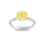 Load image into Gallery viewer, Colored Fancy Lab Tulip Round Cut Diamond Ring