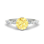 Load image into Gallery viewer, Colored Fancy Lab Tulip Round Cut Diamond Ring