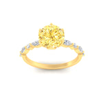 Load image into Gallery viewer, Colored Fancy Lab Tulip Round Cut Diamond Ring