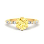 Load image into Gallery viewer, Colored Fancy Lab Tulip Round Cut Diamond Ring