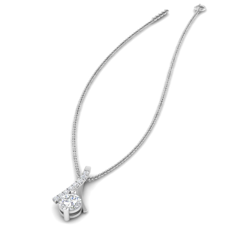 Rount Cut Lab Diamond Twisted Pendant For Women 14K Gold