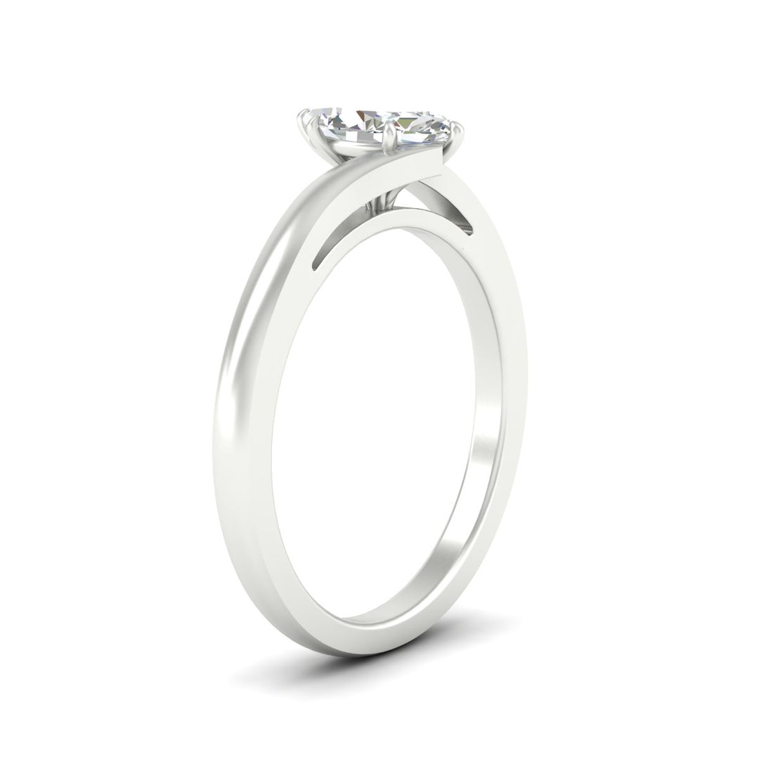 Twisted Shank Fancy Color Lab Marquise Cut Solitaire Ring