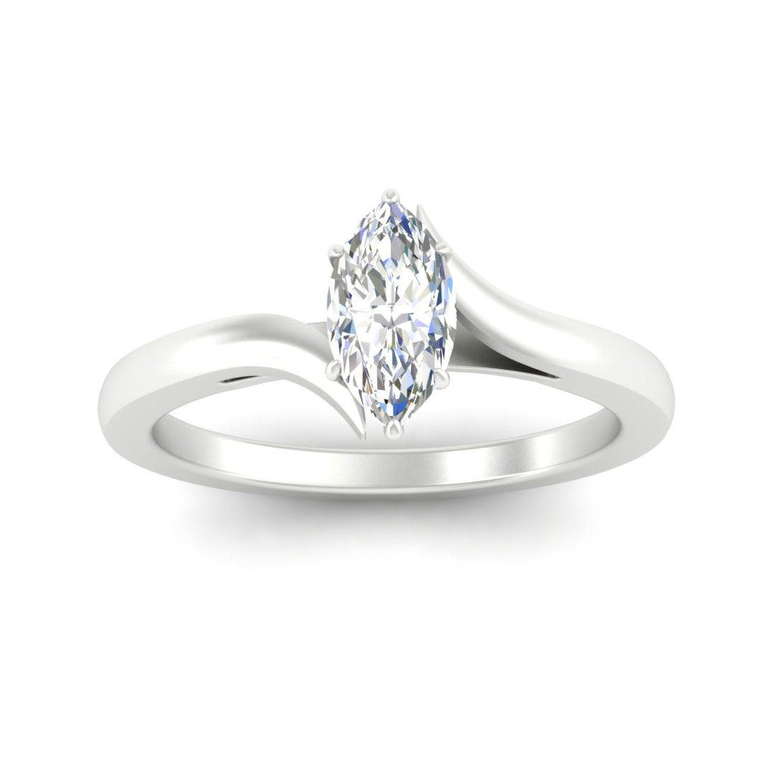 Twisted Shank Fancy Color Lab Marquise Cut Solitaire Ring