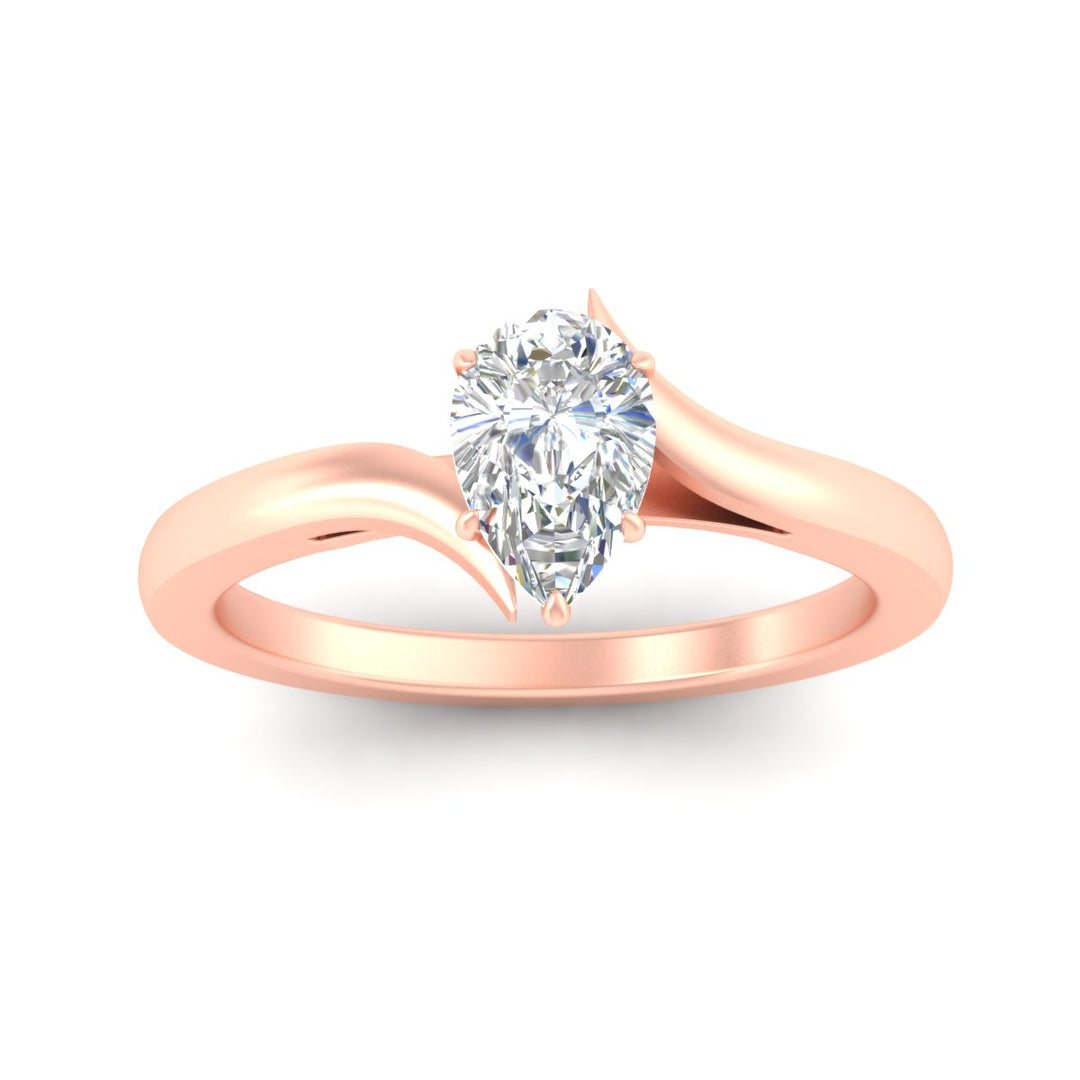 Fancy Color Lab Pear Shaped Twisted Shank Solitaire Ring