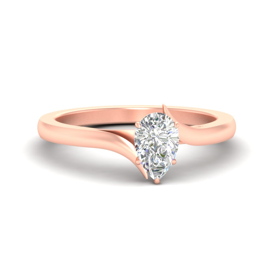 Fancy Color Lab Pear Shaped Twisted Shank Solitaire Ring