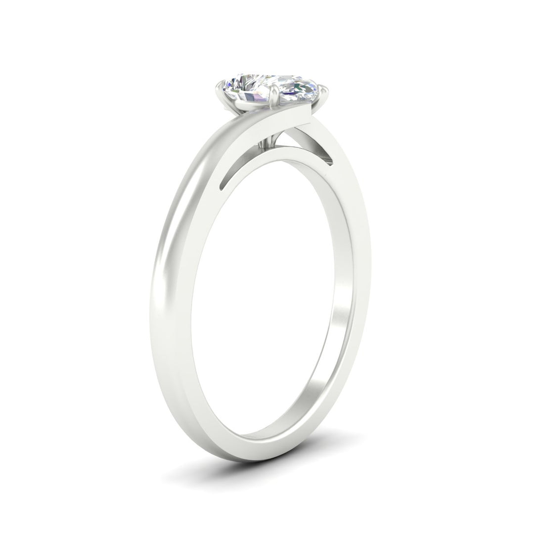Fancy Color Lab Pear Shaped Twisted Shank Solitaire Ring