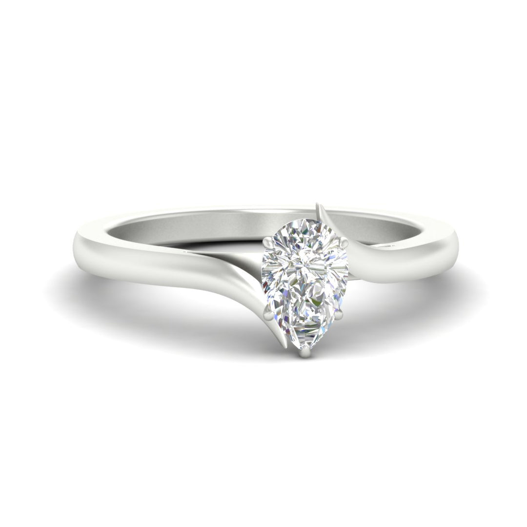 Fancy Color Lab Pear Shaped Twisted Shank Solitaire Ring