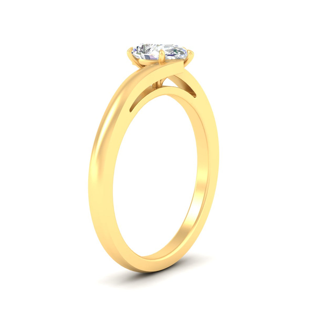Fancy Color Lab Pear Shaped Twisted Shank Solitaire Ring