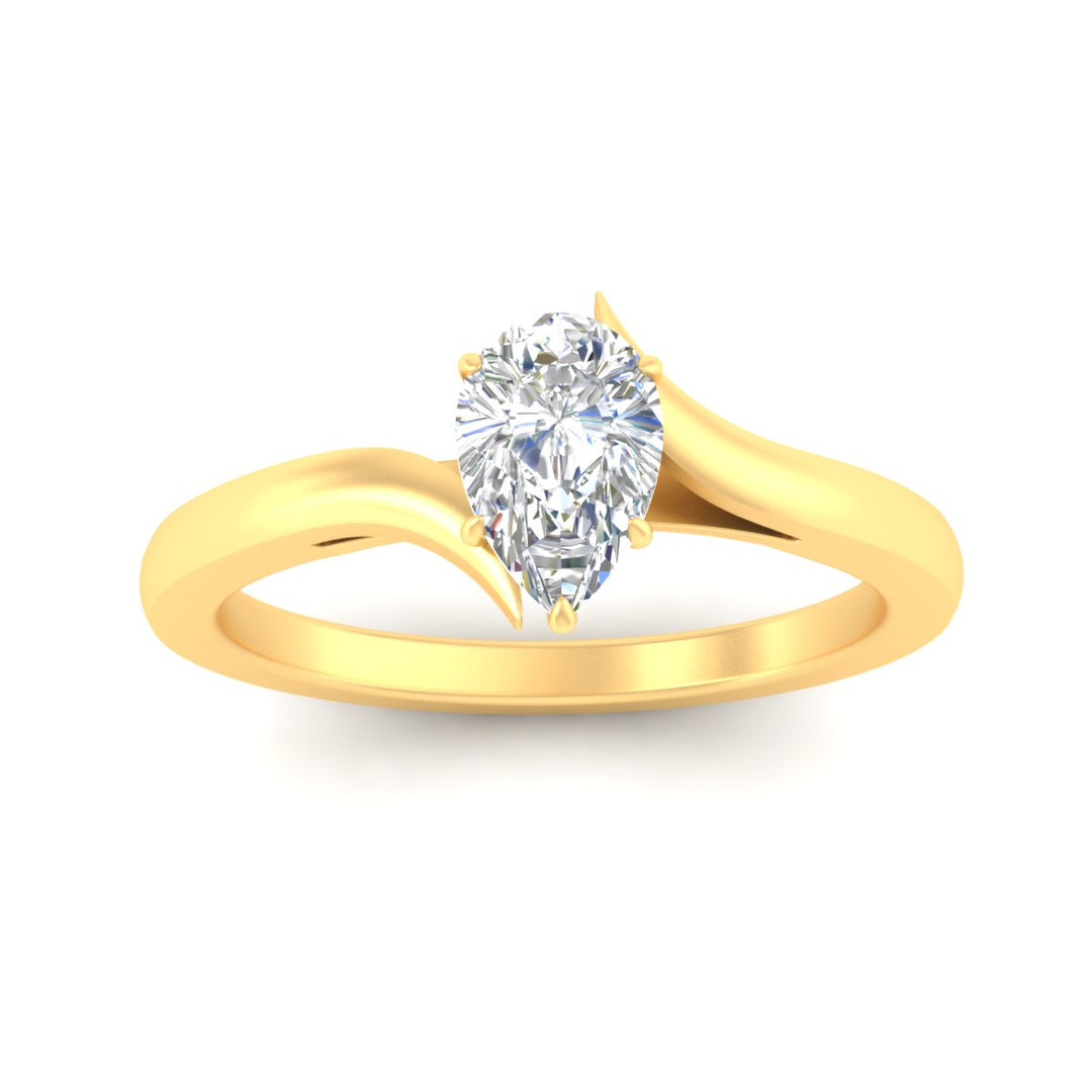 Fancy Color Lab Pear Shaped Twisted Shank Solitaire Ring