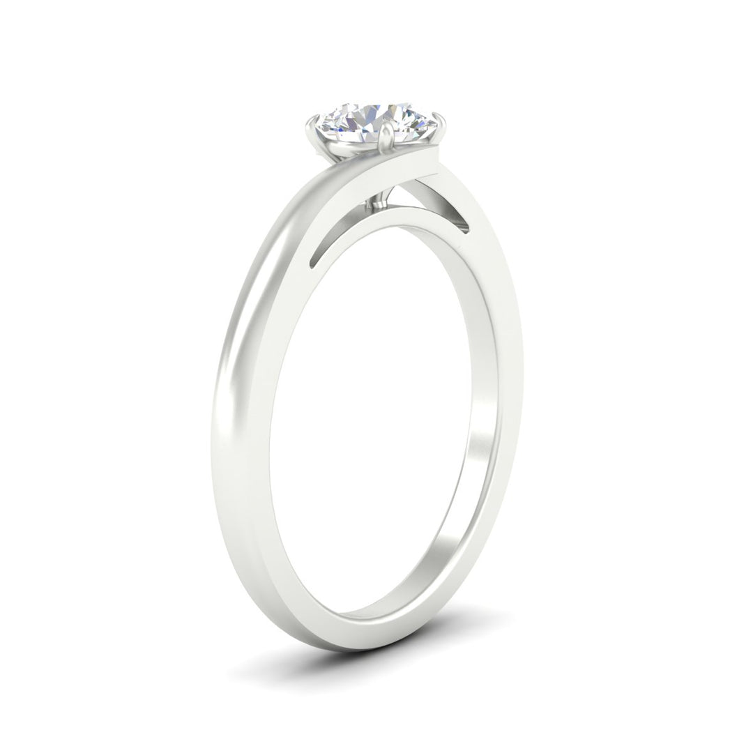 Colored Fancy Lab Round Cut Twisted Shank Solitaire Engagement Ring