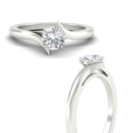 Load image into Gallery viewer, Colored Fancy Lab Round Cut Twisted Shank Solitaire Engagement Ring
