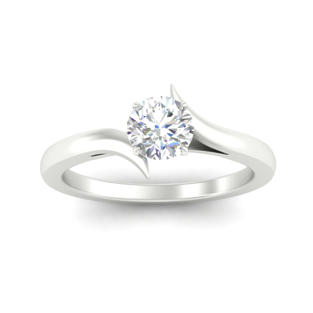 Colored Fancy Lab Round Cut Twisted Shank Solitaire Engagement Ring