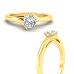 Load image into Gallery viewer, Colored Fancy Lab Round Cut Twisted Shank Solitaire Engagement Ring