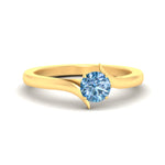Load image into Gallery viewer, Colored Fancy Lab Round Cut Twisted Shank Solitaire Engagement Ring