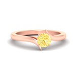 Load image into Gallery viewer, Colored Fancy Lab Round Cut Twisted Shank Solitaire Engagement Ring