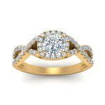 Load image into Gallery viewer, 1.50 Ct. Cushion Cut Diamond Twisted Halo Ring 14K Gold
