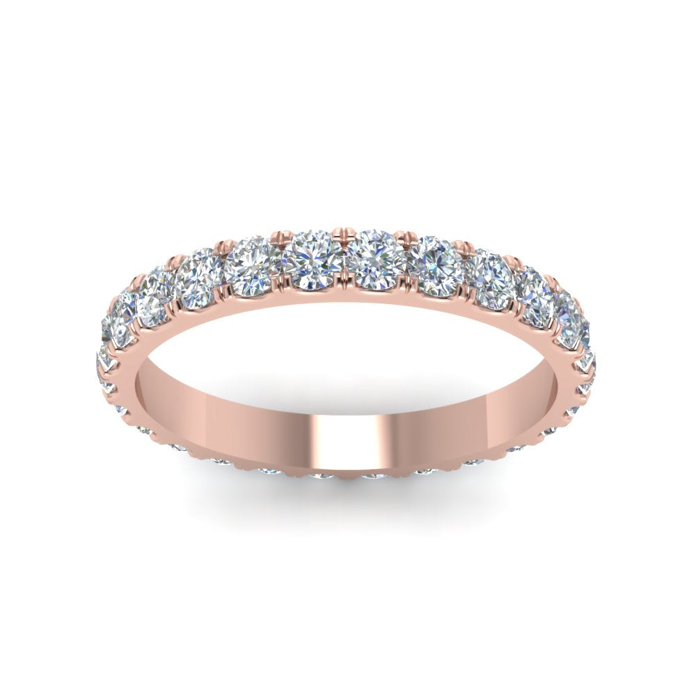 0.25 - 5 Carat Round Cut Lab Grown Eternity Wedding Band For Women 14k Gold