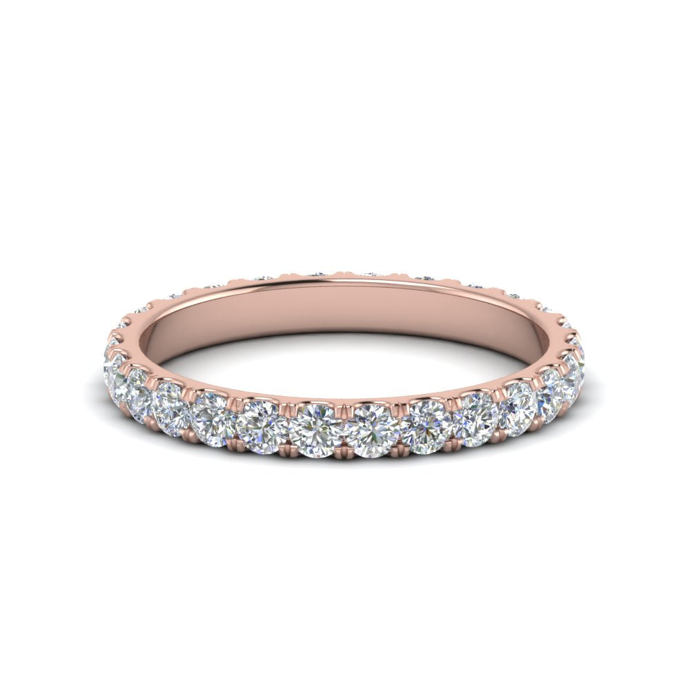 0.25 - 5 Carat Round Cut Lab Grown Eternity Wedding Band For Women 14k Gold