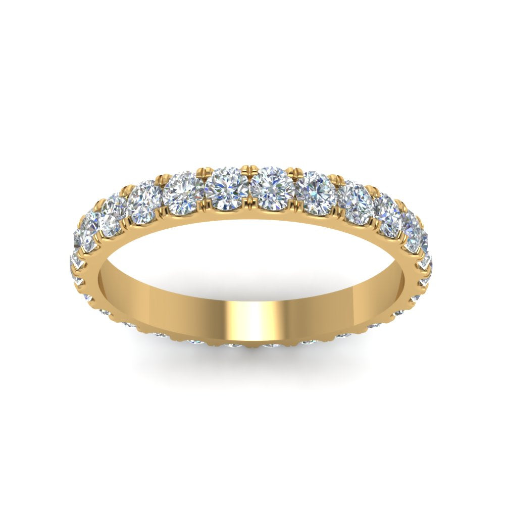 0.25 - 5 Carat Round Cut Lab Grown Eternity Wedding Band For Women 14k Gold