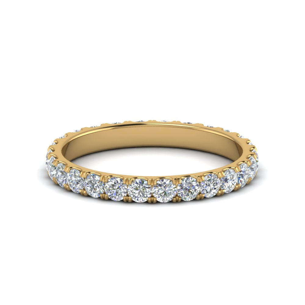 0.25 - 5 Carat Round Cut Lab Grown Eternity Wedding Band For Women 14k Gold