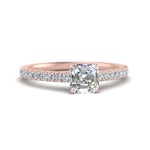 Load image into Gallery viewer, Asscher Cut Lab diamond Petite Engagement Rings 14K Rose Gold | Cuts &amp; Carat
